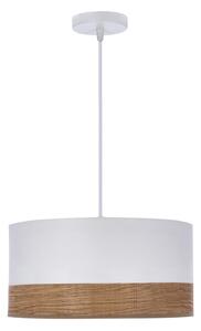 Lustră albă cu furnir și abajur textil ø 30 cm Bianco – Candellux Lighting