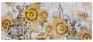 Tablou - Floarea-soarelui pe perete (120x50 cm)