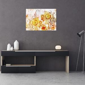 Tablou - Floarea-soarelui,pictură (70x50 cm)