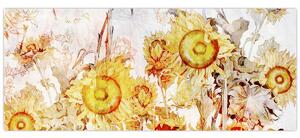 Tablou - Floarea-soarelui,pictură (120x50 cm)