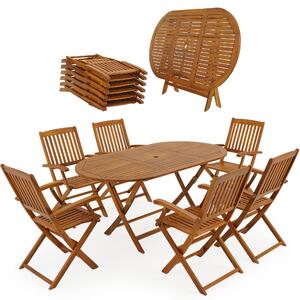 Deuba Set de mobilier Boston 1+6 din lemn - salcâm