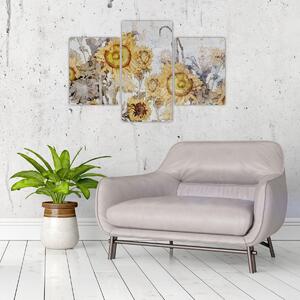 Tablou - Floarea-soarelui pe perete (90x60 cm)