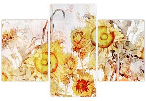Tablou - Floarea-soarelui,pictură (90x60 cm)