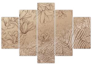 Tablou - Flori desenate (150x105 cm)
