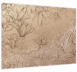 Tablou - Flori desenate (70x50 cm)