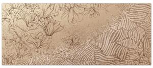 Tablou - Flori desenate (120x50 cm)