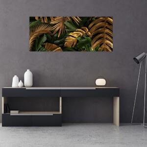 Tablou - Frunze aurii (120x50 cm)