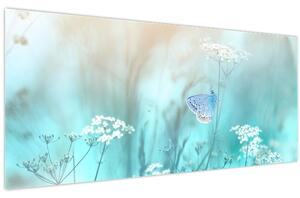 Tablou - Fluture în albastru (120x50 cm)