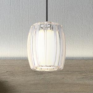 Globo Lampă suspendată Maribel, Ø 18 cm, crom/transparent, metal, reglabil, Transparent, Camera de zi / sufragerie, Plastic, Modern