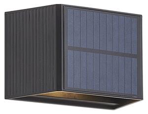 Lampă de perete de exterior neagră cu LED, cu 2 lumini, IP65 solară - Christof