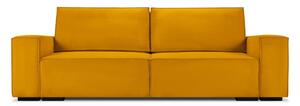 Canapea extensibilă din catifea Mazzini Sofas Azalea, galben