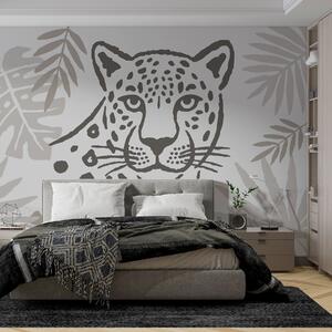 Tapet Leopardul printre frunze, Fototapet Animale, w05396 : Uwalls.ro