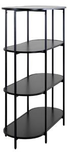 Etajera ovala metalica Oval, Negru, 36x85x111 cm