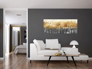 Tablou - Copaci aurii (120x50 cm)