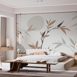 Tapet Ramură abstractă cu frunze, Imagini de fundal unice, w05398 : Uwalls.ro