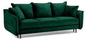 Canapea extensibilă din catifea Kooko Home Basso, verde