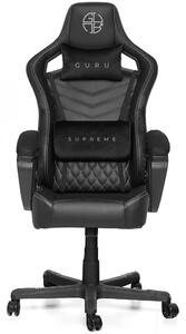 Guru Supreme GS1-W, scaun de gaming, elegant, ergonomic, rotativ, negru/alb