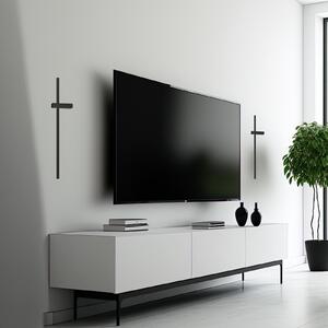 Milagro Lighting Aplică de perete LED Vision, înălțime 60 cm, metal, negru, 3.000 K, Negru, Camera de zi / sufragerie, Metal, Modern, Perete unghiular