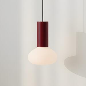ALDEX Lampă suspendată Flo, roșie, cu 1 bec, sticlă, reglabil, Roșu, Camera de zi / sufragerie, Metal, Design