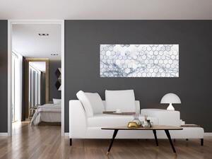 Tablou - Hexagoane marmură (120x50 cm)