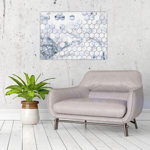 Tablou - Hexagoane marmură (70x50 cm)
