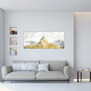 Tablou - Munte auriu (120x50 cm)