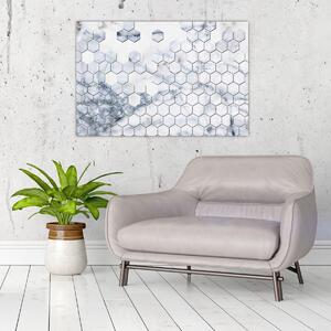 Tablou - Hexagoane marmură (90x60 cm)