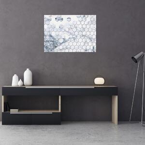 Tablou - Hexagoane marmură (70x50 cm)