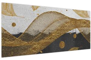 Tablou - Pene aurii (120x50 cm)