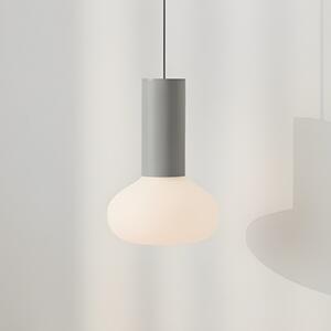 ALDEX Lampă suspendată Flo, gri, 1 bec, sticlă, reglabil, Gri, Camera de zi / sufragerie, Metal, Design