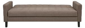 Canapea extensibila cu lada de depozitare Milton, Maro, 204x85x81 cm
