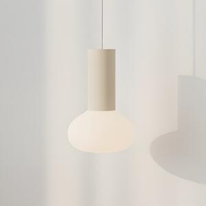 ALDEX Lampa suspendată Flo, bej, 1 bec, sticlă, reglabil, Bej, Camera de zi / sufragerie, Metal, Design