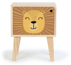 Noptieră din lemn pentru copii Little Nice Things Lion