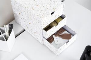Cutie cu 3 sertare Bigso Box of Sweden Ingrid, alb-auriu