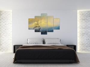 Tablou - Pictură barcă pe mare (150x105 cm)