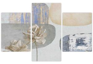 Tablou - Pictură flori și texturi (90x60 cm)