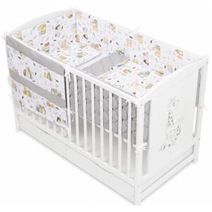Lenjerie patut bebe 120x60 cm Kidizi Wiskers 6 piese – aparatori laterale integrale matlasate, organizator textil cu buzunare