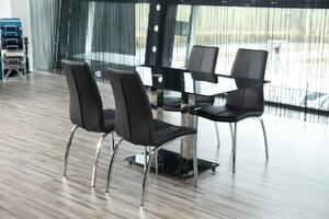 Scaun dining Asama V1, Negru, 95x43.5x57 cm