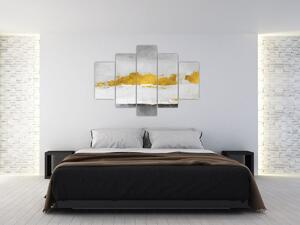 Tablou - Mișcări aurii și gri (150x105 cm)