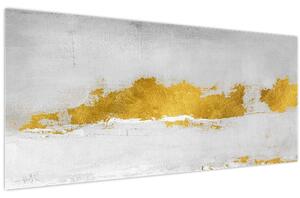 Tablou - Mișcări aurii și gri (120x50 cm)