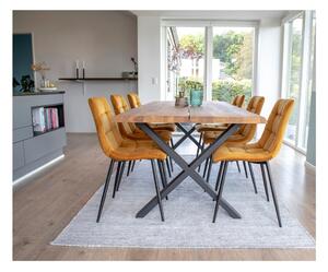 Set 2 scaune dining cu tapițerie din catifea House Nordic Middelfart, galben muștar