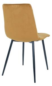 Set 2 scaune dining cu tapițerie din catifea House Nordic Middelfart, galben muștar