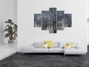 Tablou - Siluetă copac și frunze (150x105 cm)