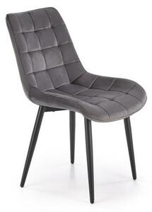 Scaun K580, gri - HLR 21, stofa catifelata/otel, 51x61x85 cm