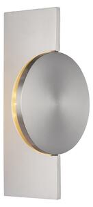Globo Aplică de perete cu LED Jasper, înălțime 28 cm, nichel mat, metal, Metalic, Camera de zi / sufragerie, Metal, Modern
