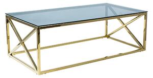 Masuta cafea Elise A, transparent/auriu, sticla temperata/metal, 120X6