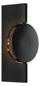 Globo Aplică de perete cu LED Jasper, înălțime 20 cm, negru mat, metal, Negru, Camera de zi / sufragerie, Metal, Modern