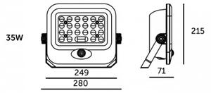 Proiector solar LED cu senzor MHCS, 35W, 3,2V, IP65, 15000 mAh + telecomandă