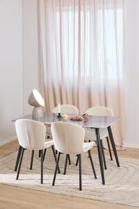 Set 5 piese Masa dining si Scaune Wicklow V4, Gri, 75x140x80 cm