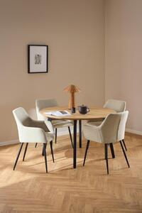 Set 5 piese Masa dining si Scaune Cadiz V6, Natural, 75x120x120 cm